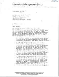 Letter from Mark H. McCormack to Anotnio Carlos de Almeida Braga