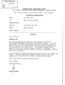 Fax from Peter German to Charles Chang