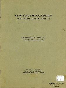 New Salem Academy: An Historical Treatise