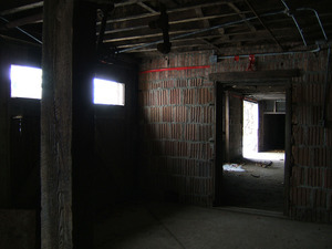 Block wall construction and interior doorway