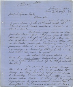 Letter from John P. Gaynor to Joseph Lyman