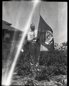 Ralph S. Bauer with presidential flag