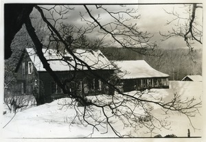 Packer Corners commune farmhouse in the snow