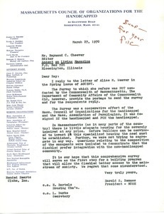 Letter from Harold S. Remmes to Raymond Cheever