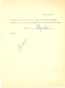 Form letter from Ray Lev to National Committee to Defend Dr. W. E. B. Du Bois and Associates in the Peace Information Center
