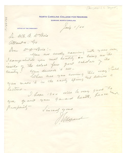 Letter from J. E. Shepard to W. E. B. Du Bois