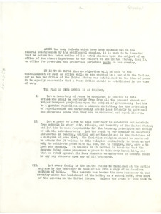 Fragment of report on proposed peace office in the United States