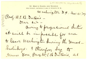 Letter from A. L. Mitchell to W. E. B. Du Bois