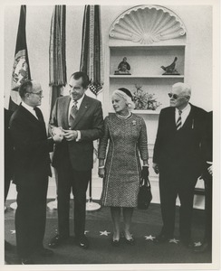 President Nixon with Jeremiah Milbank, Jr., Margaret Milbank Bogert, and Hermann G. Place