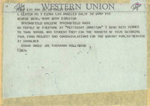 Edgar Buchanan Telegram (March 30, 1965)