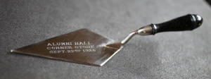 Trowel used for Alumni Hall's cornerstone ceremony (1926)