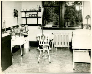 A treatment room in the Infirmary at the US Naval Special Hospital at Springfield College