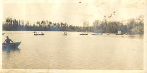 Denchi Takeuchi 1924 scrapbook canoe parade photograph