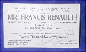 The World Famous Leon & Eddie’s Present Mr. Francis Renault