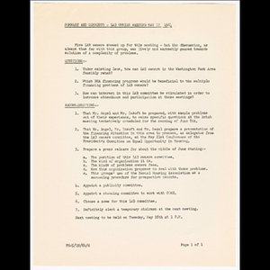 Summary and comments - LAB Owners meeting on May 12, 1964