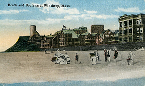 Post Card Picture of Beach & Boulevard