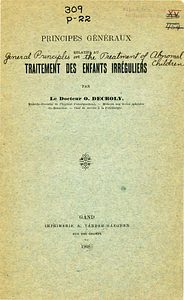 Principes generaux relaties au traitement des enfants irreguliers