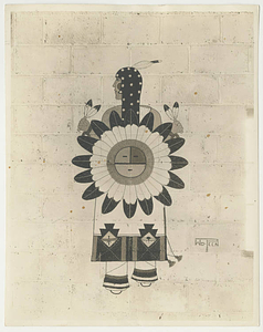 Wo Peen's Painting of Sun-Buffalo Dancer (Woman)