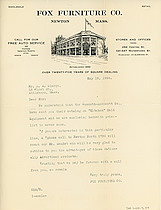 Fox Furniture Co. letter