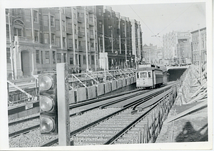 Boston Elevated Railway - Huntington Avenue at Opera House subway entrance