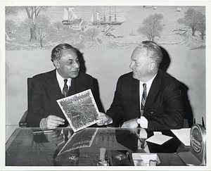 Indian Ambassador to the United States Braj Kumar Nehru and Mayor John F. Collins