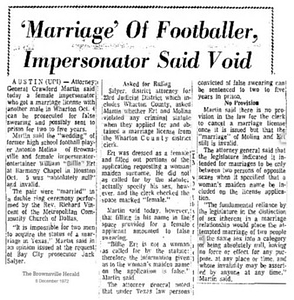 'Marriage' of Footballer, Impersonator Said Void