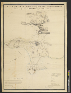 Plan of Paulus Hook shewing the works erected for its defence and the country adjacent in the province of East Jersey