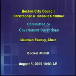Committee on Government Operations hearing recording, August 5, 2005