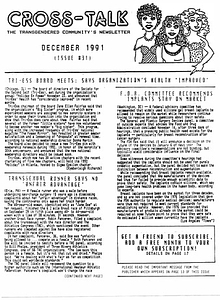Cross-Talk: The Gender Community’s News & Information Monthly No. 31 (December, 1991)