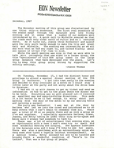 EON Newsletter (December, 1987)
