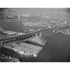 Charlestown, Waterfront, docks, ship, Mystic River Bridge, Chelsea, Massachusetts Port Authority, Boston, MA