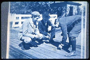 Playing glasses or marbles, School & Essex Street, Crawford Stocker Av., Russell Clucas