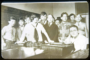 Students at Sweetser School, about 1920