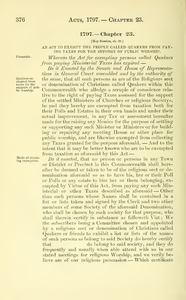 1797 Chap. 0023 An Act To Exempt The People Called Quakers From Paying ...