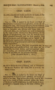 1809 Chap. 0074. An Act To Incorporate Sundry Persons By The Name Of The Malden Nail Manufactory.
