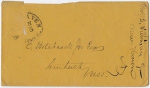Benjamin Silliman envelope to Edward Hitchcock, Jr.