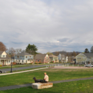 Man and Dog on Village Hill