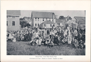 Recess at original St. Mary's school, late 1880s