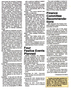 First temple newsletter (Oct. 1 , 1978)