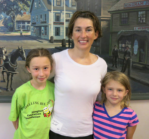 Melissa Smith and her children at the Hingham Mass. Memories Road Show