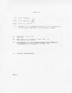 Memo #69, Numbers of Co-Sponsored Bills: for the information of the Washington and Fifth District Staffs