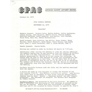 CPAC council meeting September 26, 1979.