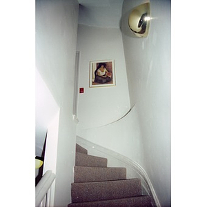 Curved staircase inside Residencia Betances.
