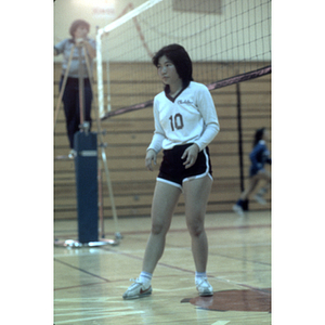 Volleyball player passing the ball