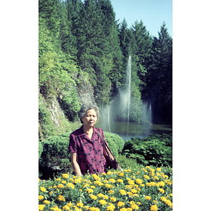 Chinese Progressive Association member visiting a botanical garden on a trip to Vancouver