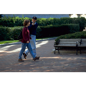 Students walking on campus