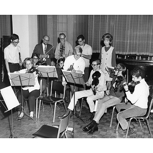 Student musical group rehearses with Professor Charles Kitchin