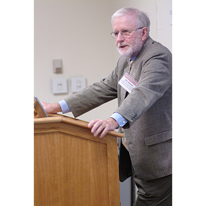 Bill Hancock speaks at the NU Today Cancer Research Panel