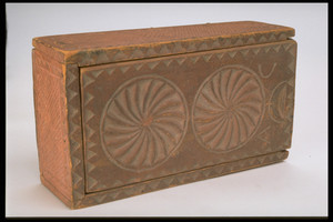 Carved Wooden Candle Box with Sliding Lid