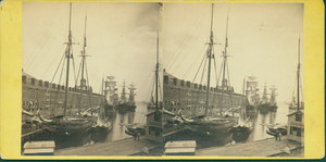 Stereograph of Central Wharf, Boston, Mass., undated